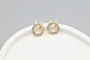 Elegant Gold-Tone Bow Circle Earrings
