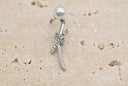 Elegant Pearl & Crystal Bow Drop Earrings
