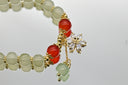 Jade & Crystal Flower Charm Bracelet