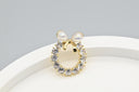 Elegant Gold-Tone Bow Circle Earrings