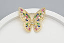 Gold & Zirconia Butterfly Stud Earrings