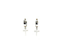 Sterile Silver Cross Hoop Earrings