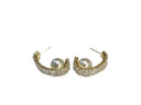 Imitation Pearl & Cubic Zirconia Hoop Earrings