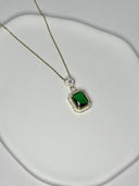Emerald Charm Pendant Necklace