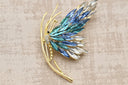 Radiant Multi-Color Crystal Butterfly Wing Brooch