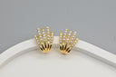 Pearl & Crystal Crown Stud Earrings