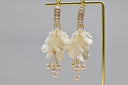 Romantic Cascading Petal & Pearl Drop Earrings