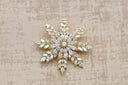 Spinnable Golden Snowflake Crystal Brooch