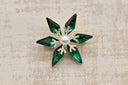 Emerald Snowflake Pearl Brooch
