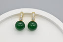 Elegant Green Sphere Drop Earrings