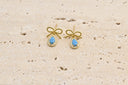 Blue Bow Drop Earrings