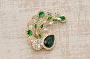 Emerald Cascade Statement Brooch