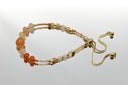 Peach and Gold Beaded Slider Bracelet