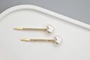Pearl Heart & Crystal Bar Hairpins