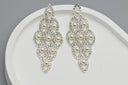 Product Title: Grand Gala Pearl & Crystal Chandelier Earrings