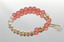 Pearl and Strawberry Quartz Bracelet