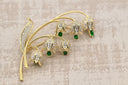 Modern Arc Stud Earrings with Zirconia Accent