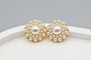 Classic Pearl & Crystal Halo Stud Earrings
