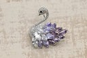 Elegant Pavé Zirconia Swan Stud Earrings