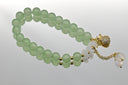 Green Jade Beaded Bracelet with Pineapple Charm