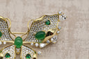 Emerald Butterfly Crystal Brooch