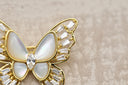Opalescent Butterfly Brooch with Crystal Accents