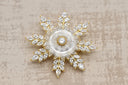 Spinnable Golden Snowflake Crystal Brooch