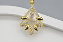 Gold Leaf Crystal Drop Earrings