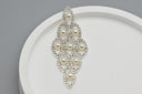 Product Title: Grand Gala Pearl & Crystal Chandelier Earrings