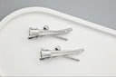 Crystal Cross Bar Hair Clips with Pearl Accent