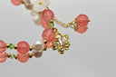 Peach and Gold Beaded Slider Bracelet