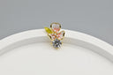Chic Enamel Floral Stud Earrings with Dazzling Zirconia