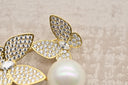 Butterfly Pearl Crystal Brooch