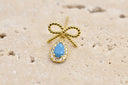 Blue Bow Drop Earrings
