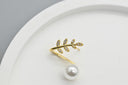 Leaf & Pearl Wrap Earrings