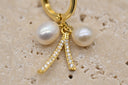 Pearl Drop Hoop Earrings