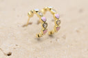 Pastel Heart Charm Hoop Earrings