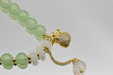 Green Jade Beaded Bracelet with Pineapple Charm