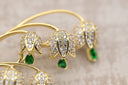 Modern Arc Stud Earrings with Zirconia Accent