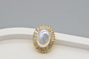 Oval Opal Halo Stud Earrings