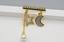 Moon & Star Pearl Drop Earrings