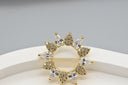 Radiant Sunburst Zircon Stud Earrings in Gold Finish