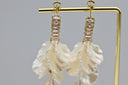 Romantic Cascading Petal & Pearl Drop Earrings