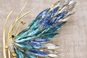 Radiant Multi-Color Crystal Butterfly Wing Brooch
