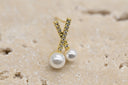 Crystal X Pearl Duo Stud Earrings