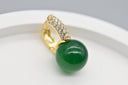 Elegant Green Sphere Drop Earrings