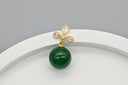 Green Gem Flower Drop Earrings