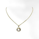 Lustrous Pearl Circle Pendant Necklace