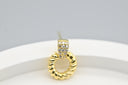 Twisted Gold & Zirconia Stud Earrings