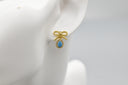 Blue Bow Drop Earrings